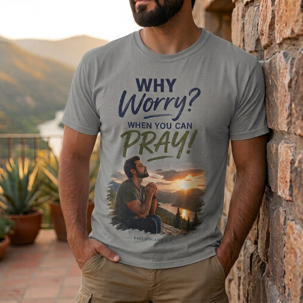 Why Worry - Pray - Men's Tee — Hispanic Men's Christian Inspirational T-Shirt