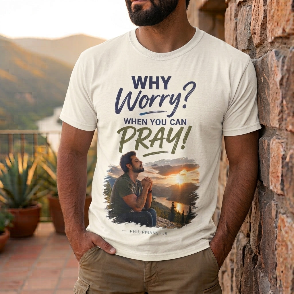 Why Worry - Pray - Men's Tee — Hispanic Men's Christian Inspirational T-Shirt