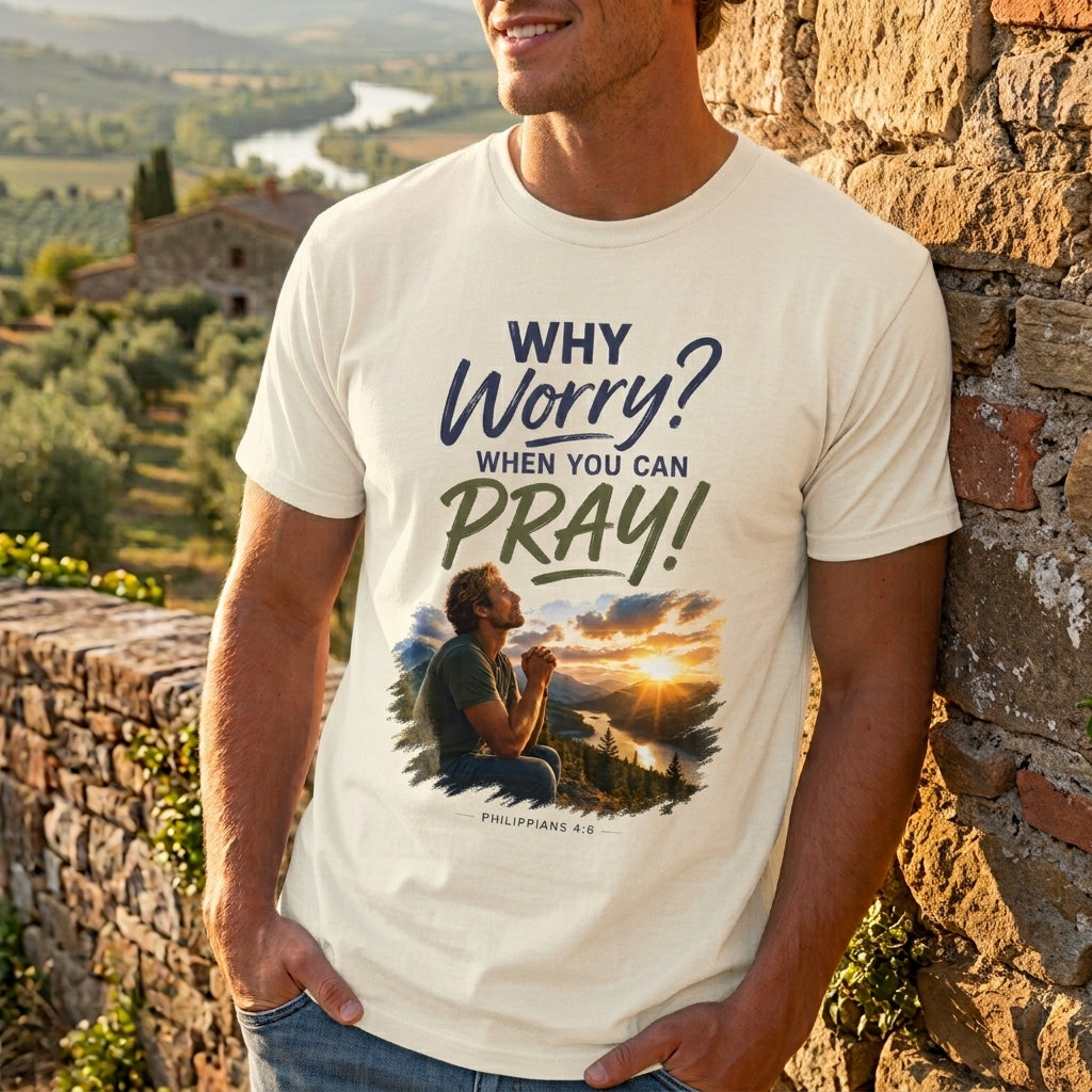 Why Worry - Pray - Men's Tee — Blonde Men's Christian Inspirational Tee
