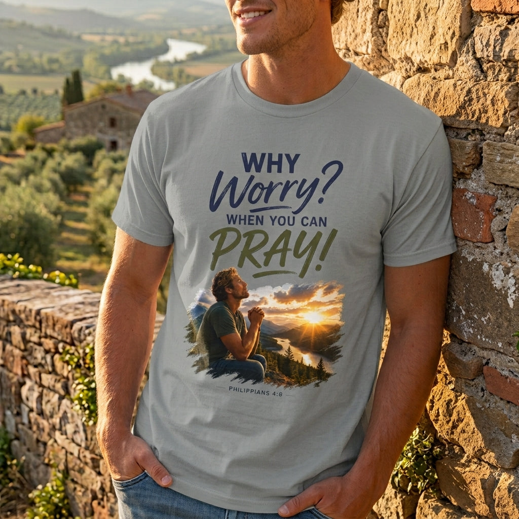 Why Worry - Pray - Men's Tee — Blonde Men's Christian Inspirational Tee