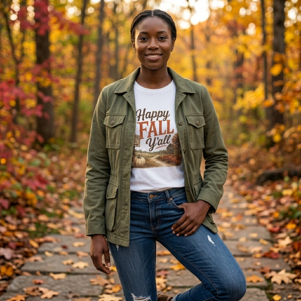 Happy Fall Y'all - Women's Softstyle T‑Shirt