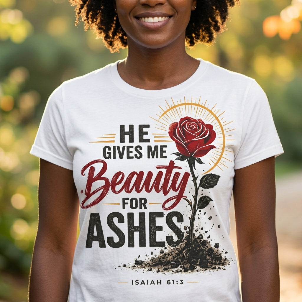 Beauty for Ashes - Women's White Softstyle T-Shirt