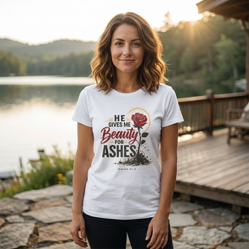 Beauty for Ashes - Women's White Softstyle T-Shirt
