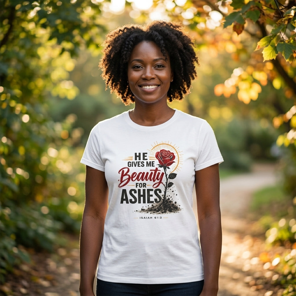 Beauty for Ashes - Women's White Softstyle T-Shirt