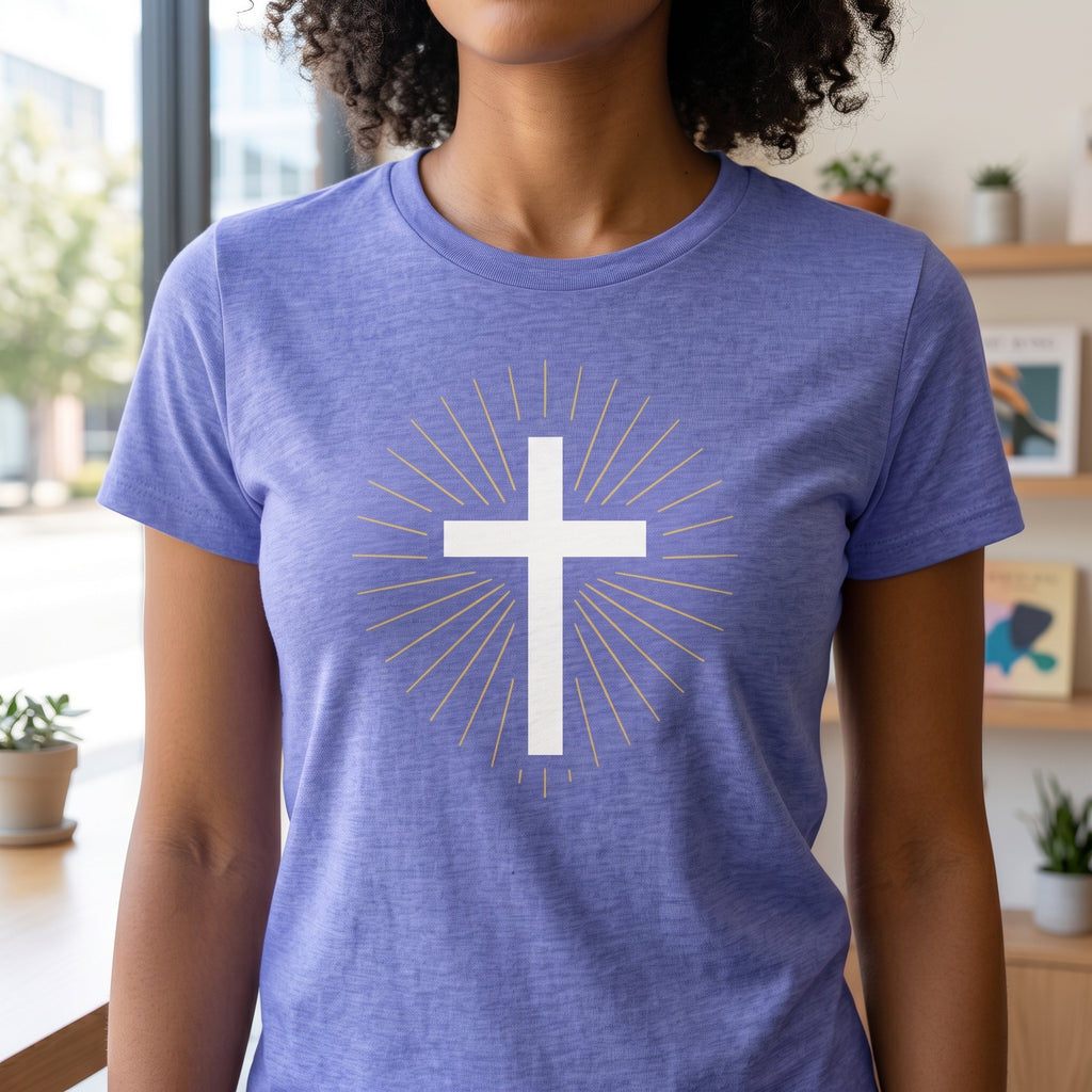 Radiant Gold Cross T-Shirt