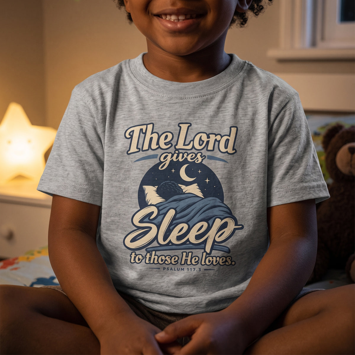 Kids — “The Lord Gives Sleep to Those He Loves” Christian Sleepwear Tee