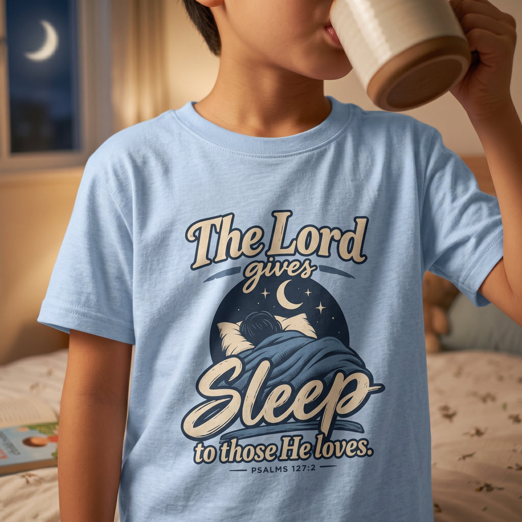 Kids — “The Lord Gives Sleep to Those He Loves” Christian Sleepwear Tee