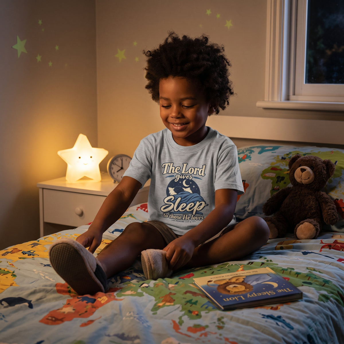 Kids — “The Lord Gives Sleep to Those He Loves” Christian Sleepwear Tee