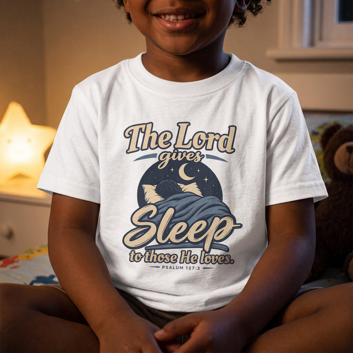 Kids — “The Lord Gives Sleep to Those He Loves” Christian Sleepwear Tee