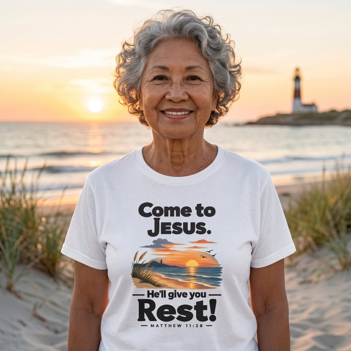 Come to Jesus, He'll Give You Rest — Christian Faith Graphic Unisex Tee