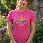 Let Your Light Shine T‑Shirt — Inspirational Christian Sunrise Tee (Matthew 5:16)