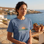 Let Your Light Shine T‑Shirt — Inspirational Christian Sunrise Tee (Matthew 5:16)