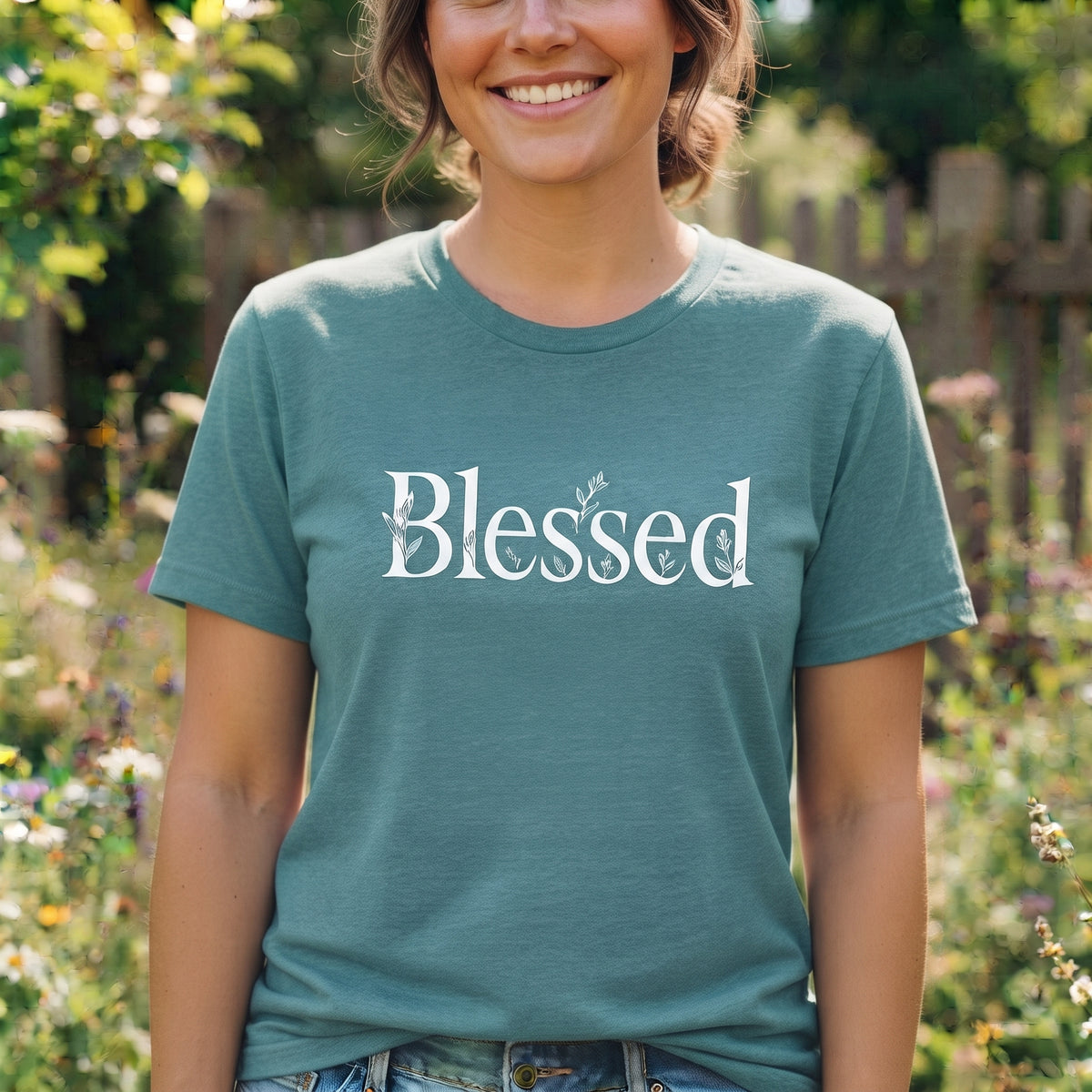 Blessed Floral Logo  Women's T-Shirt