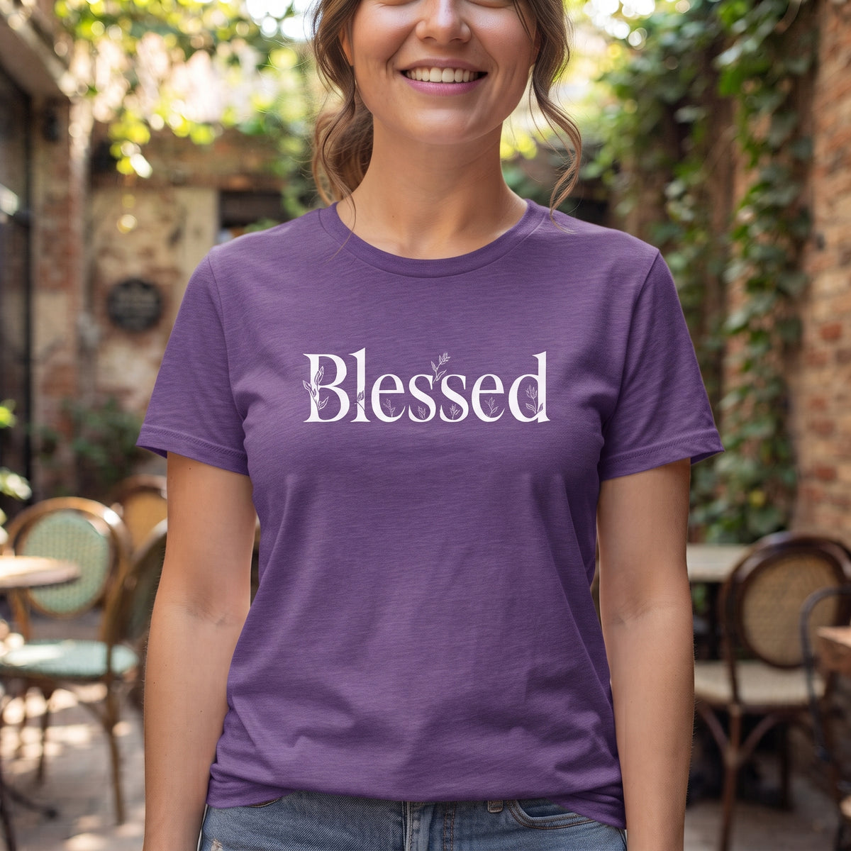 Blessed Floral Logo  Women's T-Shirt