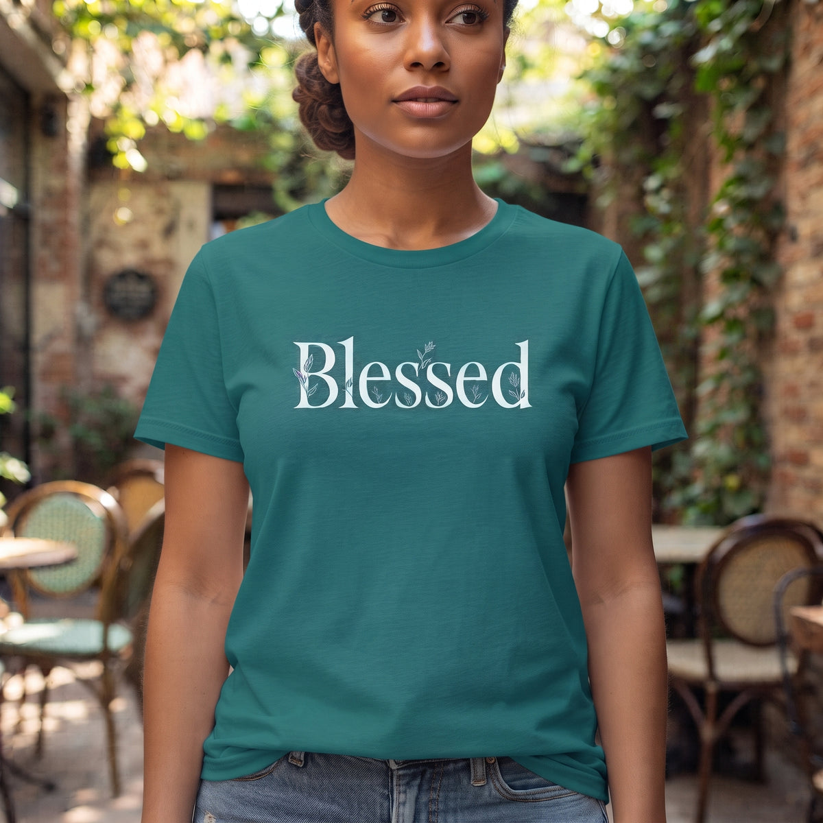 Blessed Floral Logo  Women's T-Shirt