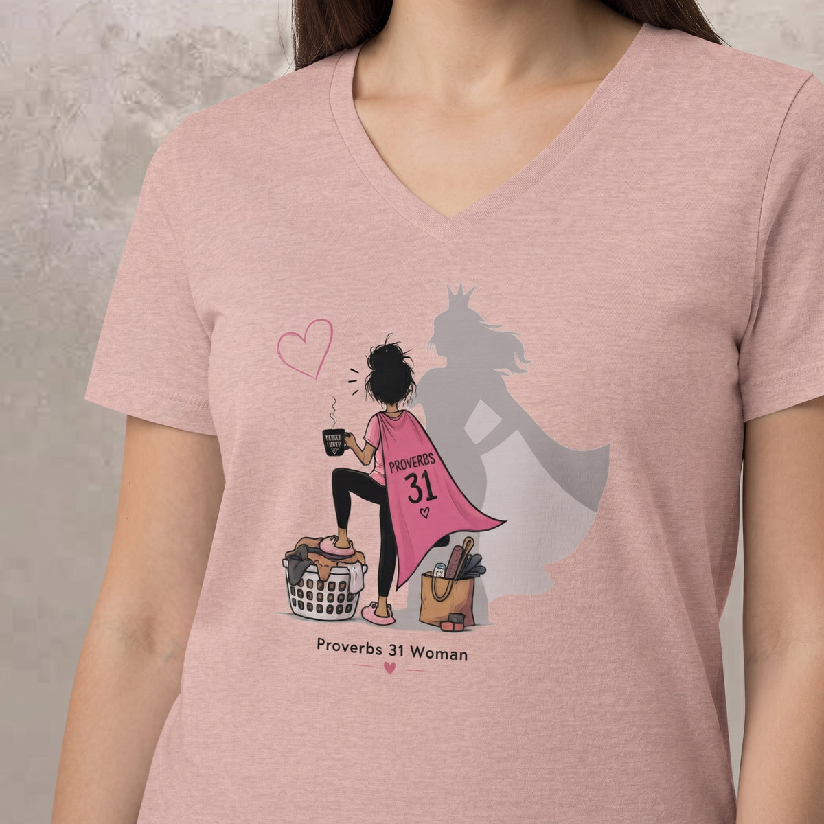 Proverbs 31 Woman - Brunette V-Neck Tee