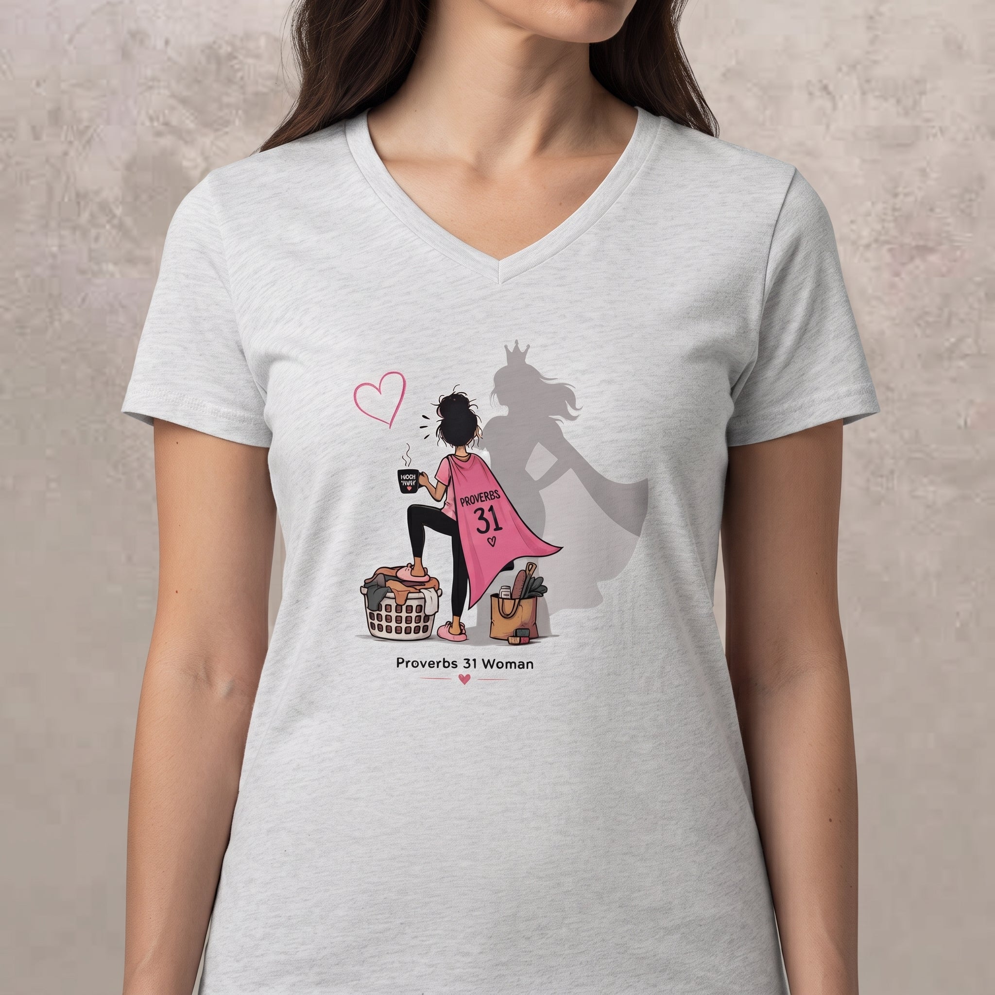 Proverbs 31 Woman - Brunette V-Neck Tee