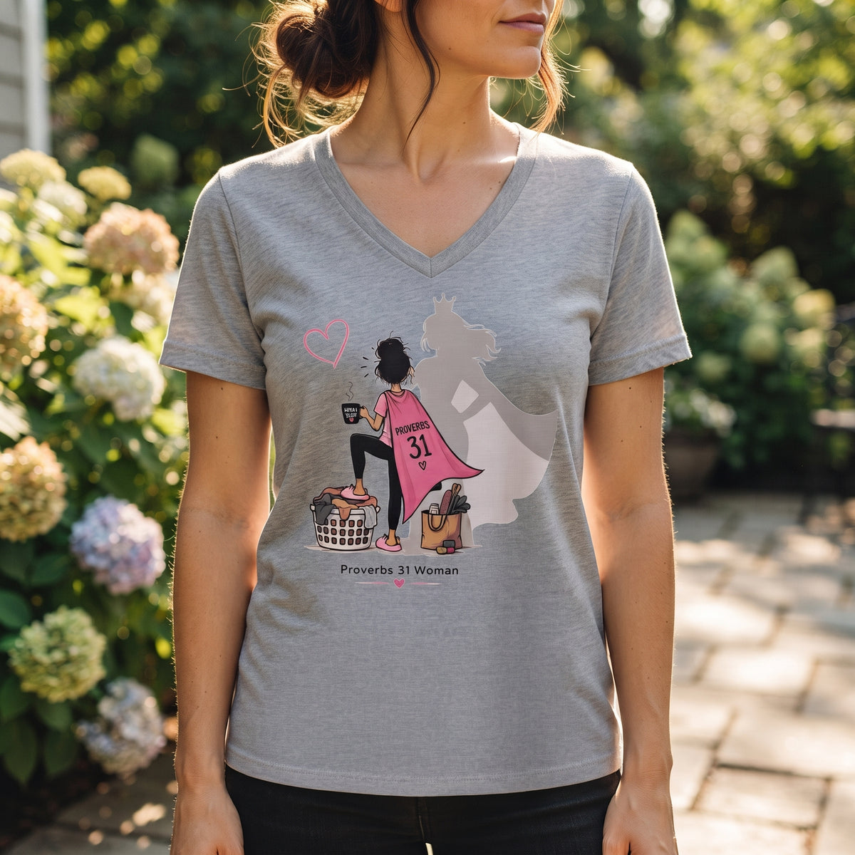 Proverbs 31 Woman - Brunette V-Neck Tee