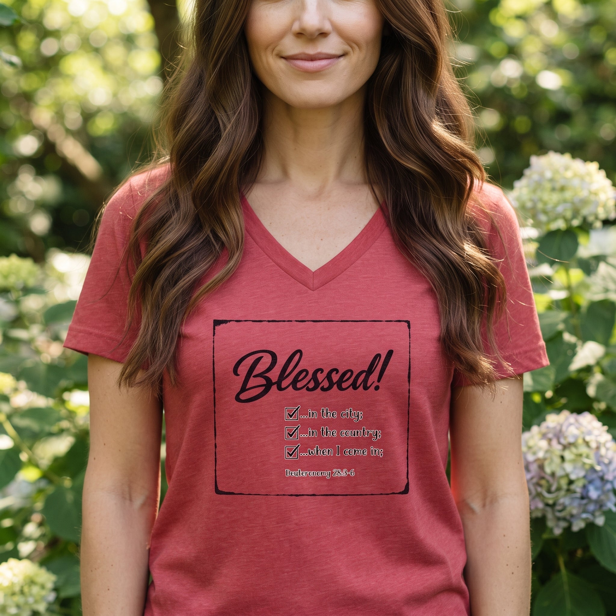 Blessed! - Deuteronomy 28:3 - V-Neck Tee