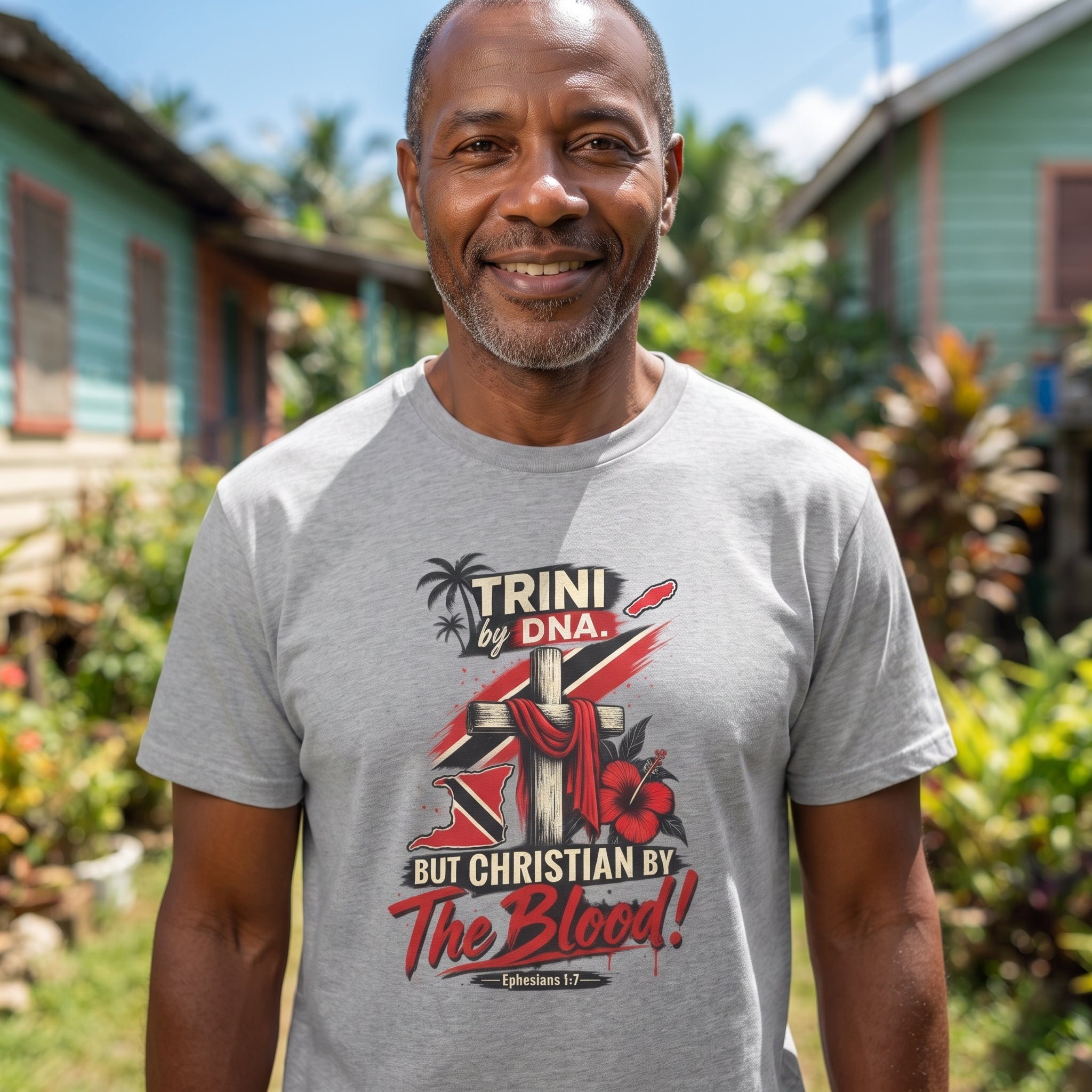 Trini by DNA - Christian by The Blood - Trinidad Unisex Tee