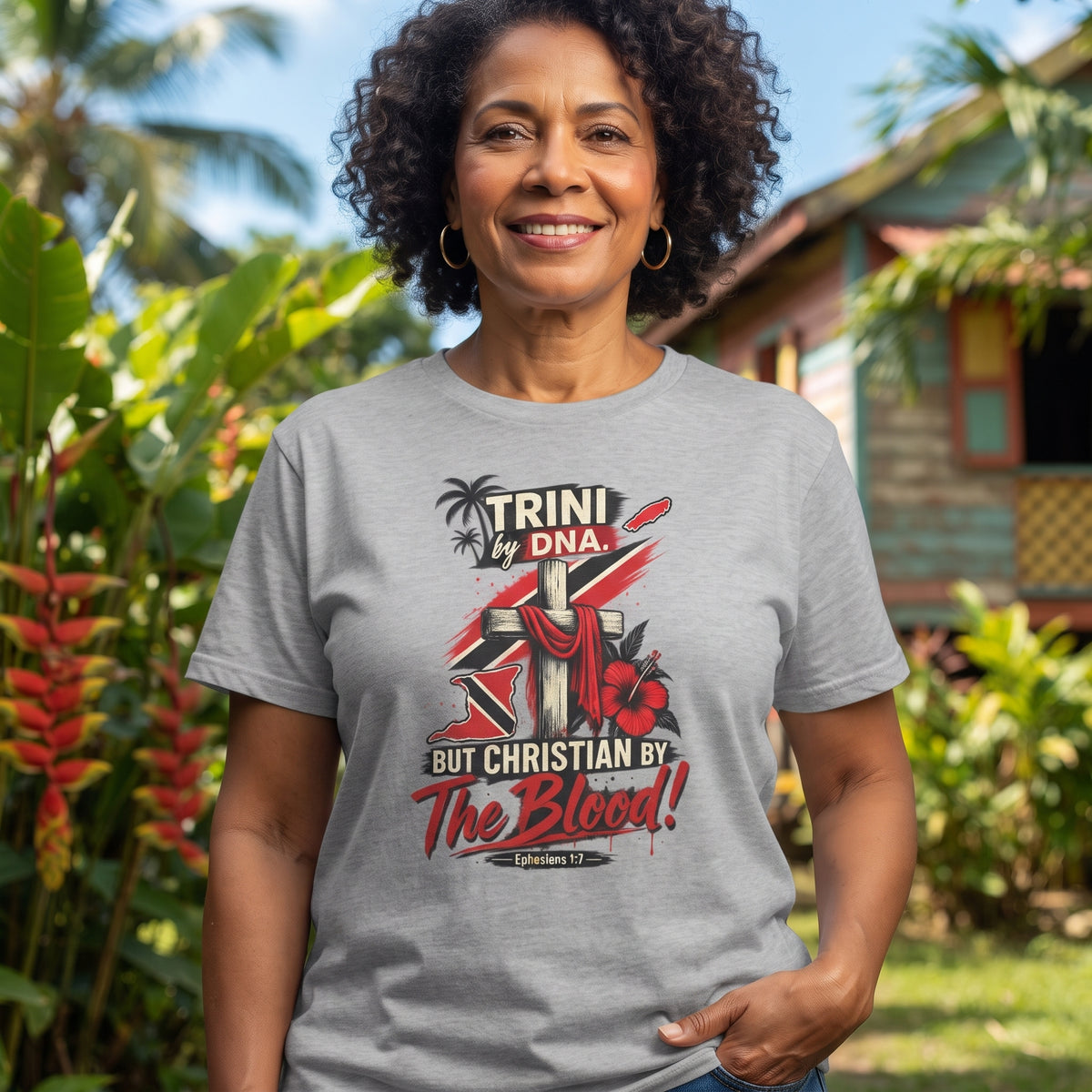 Trini by DNA - Christian by The Blood - Trinidad Unisex Tee