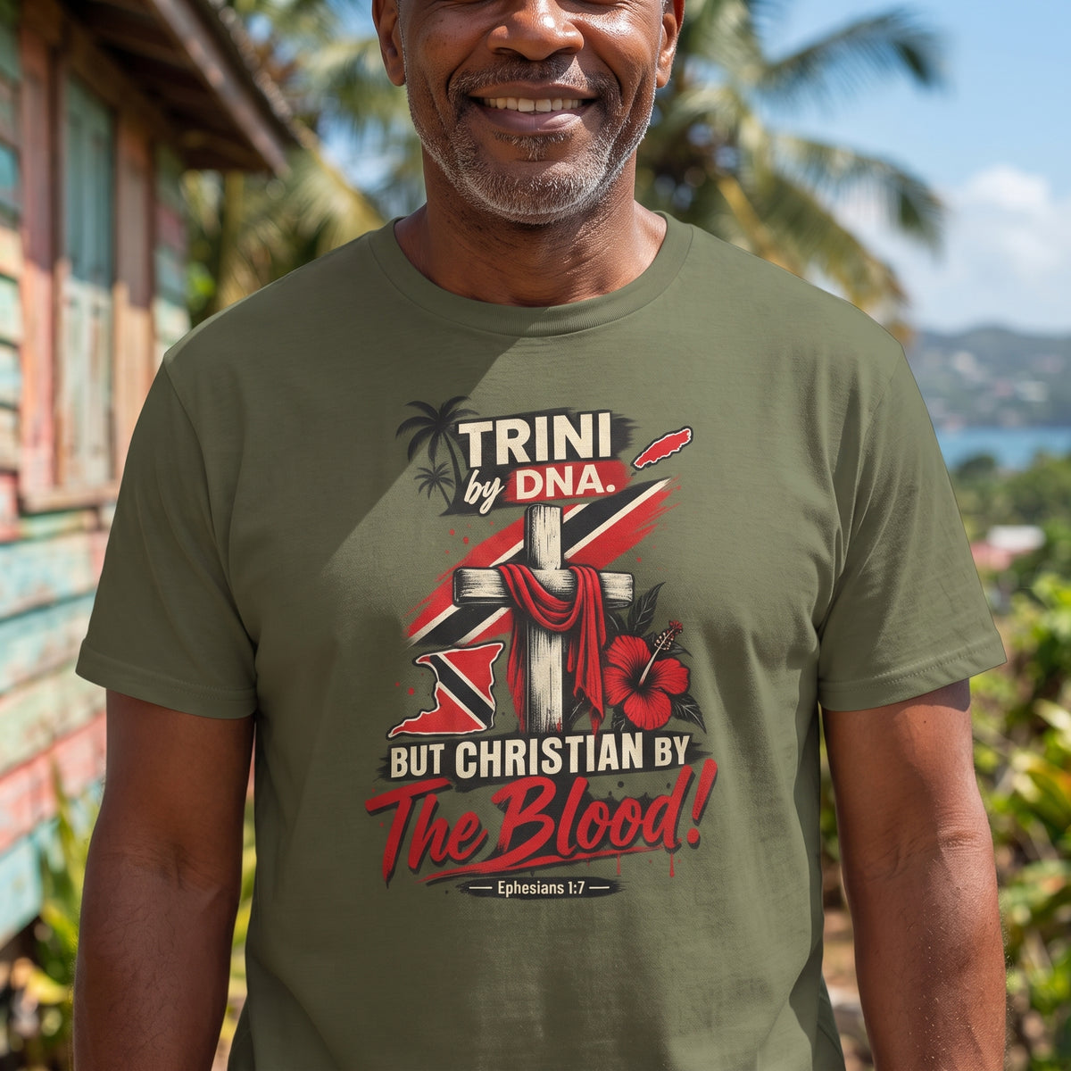 Trini by DNA - Christian by The Blood - Trinidad Unisex Tee