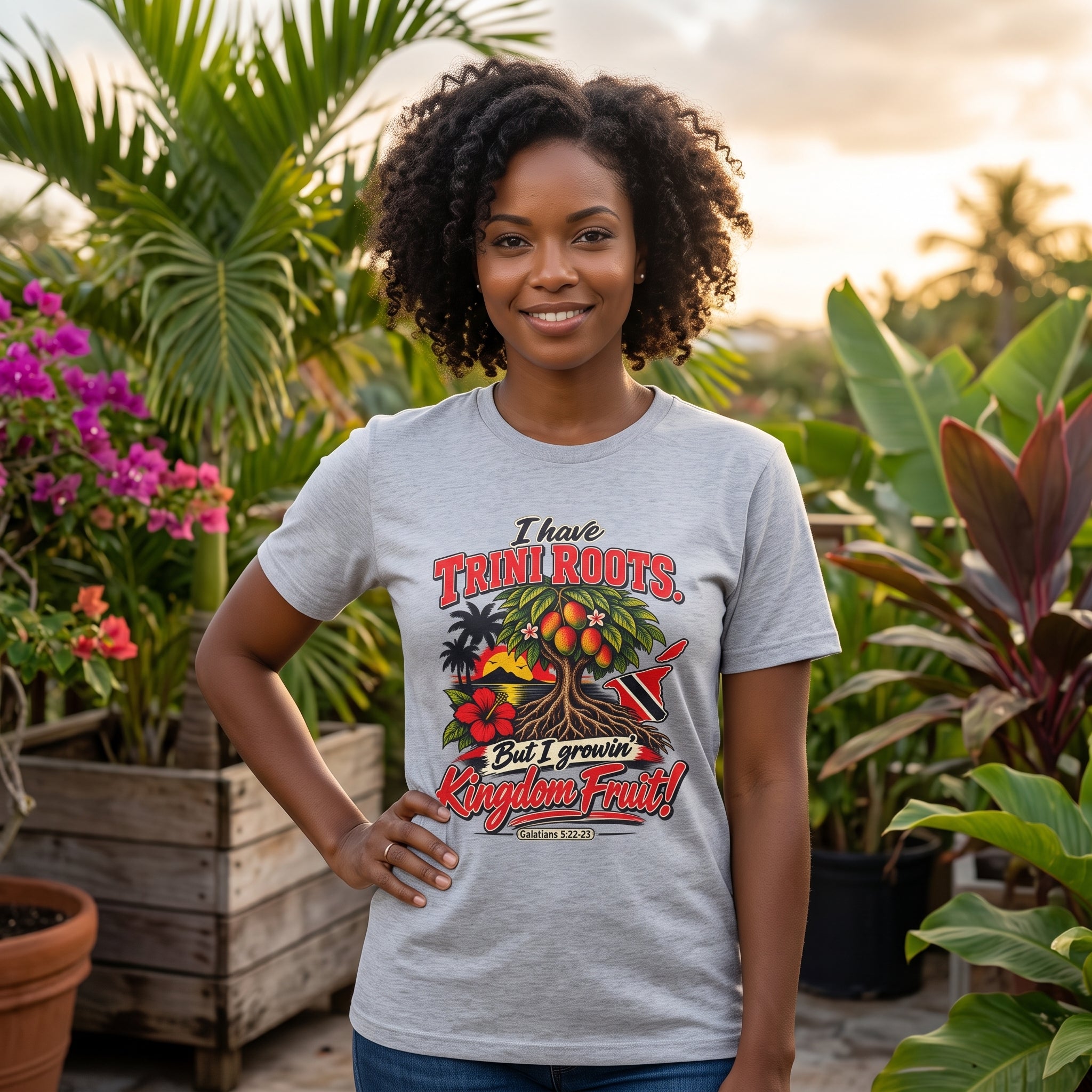 I Have Trini Roots  - But I Growin' Kingdom Fruit - Trinidad Graphic Tee