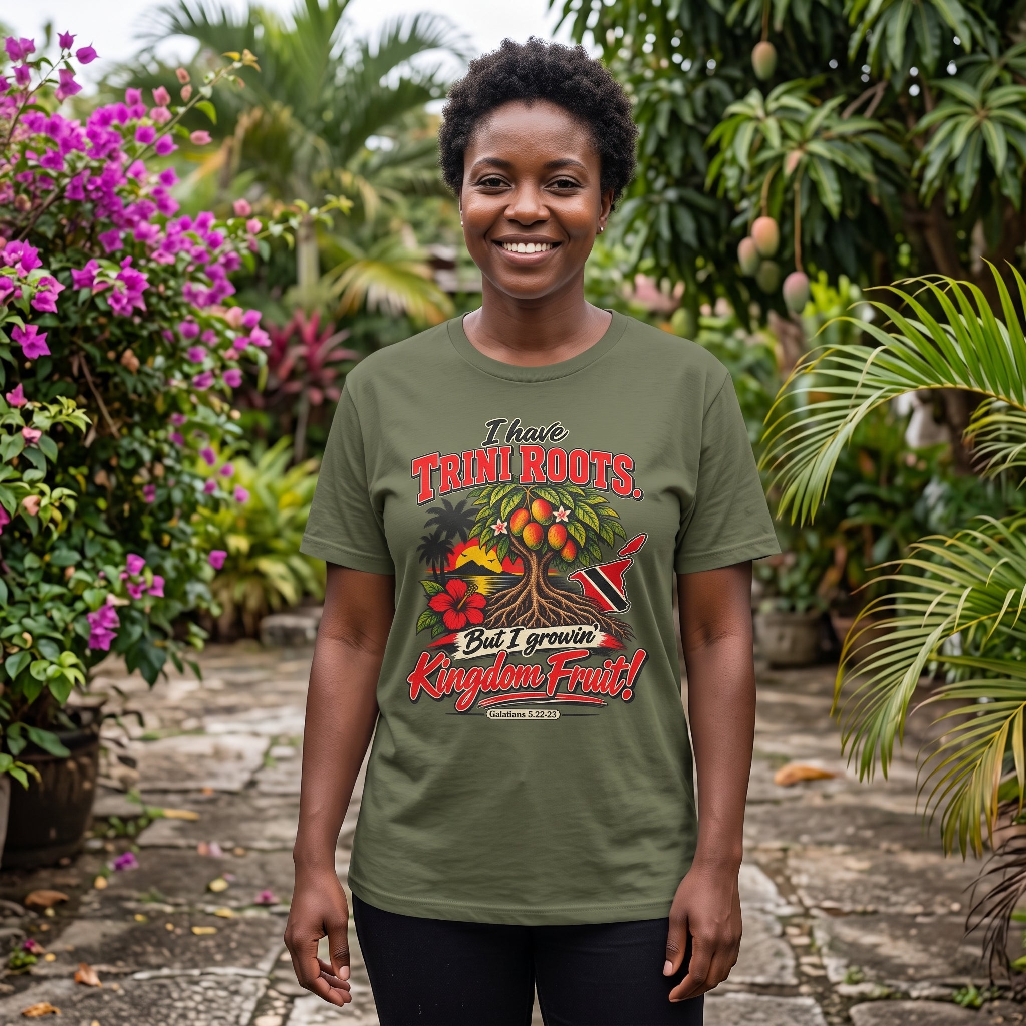 I Have Trini Roots  - But I Growin' Kingdom Fruit - Trinidad Graphic Tee