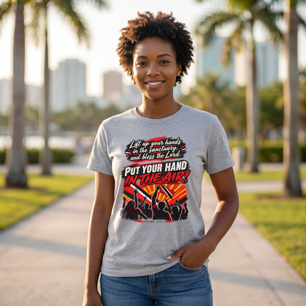 Put Your Hand in the Air - Worship - Trinidad Graphic Tee
