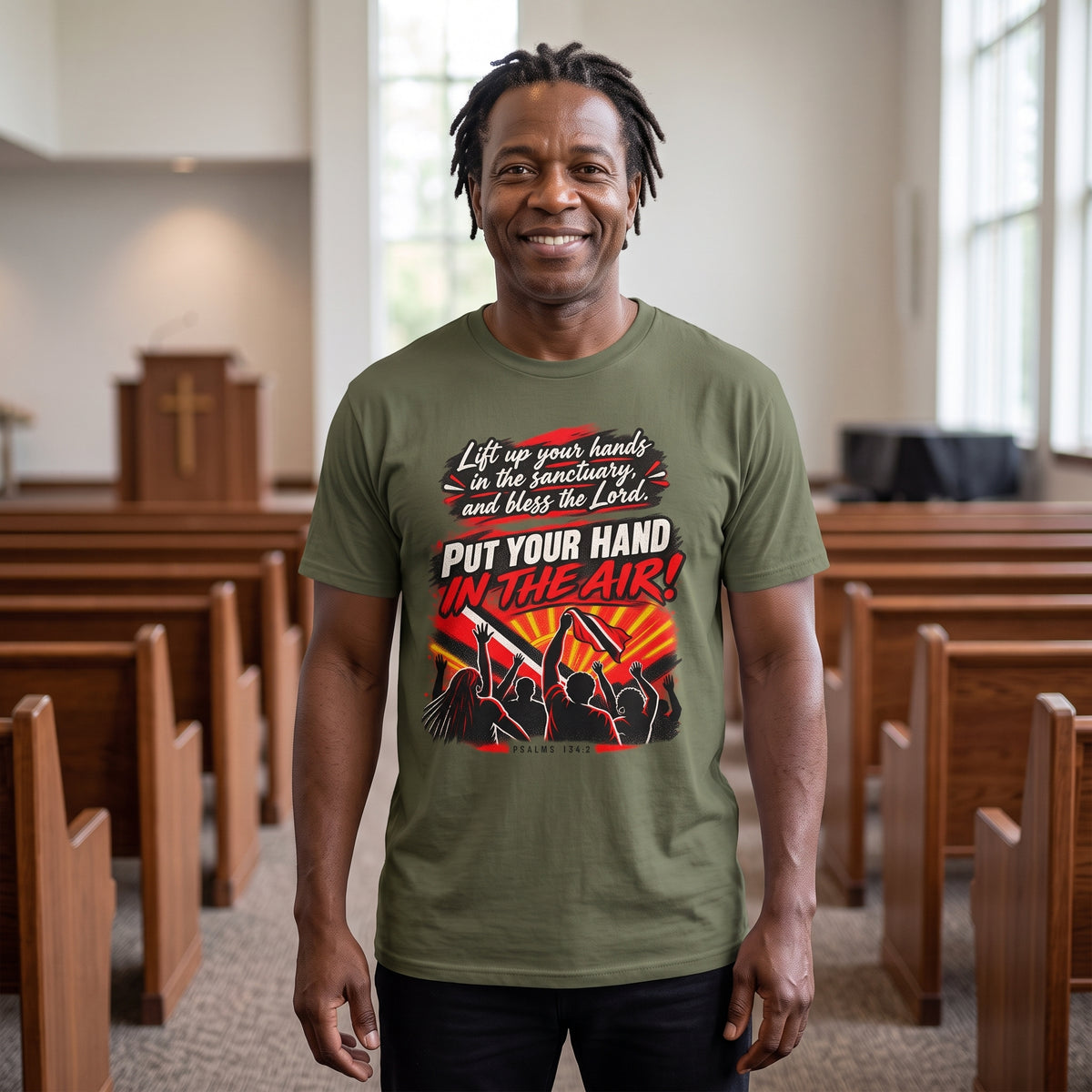 Put Your Hand in the Air - Worship - Trinidad Graphic Tee
