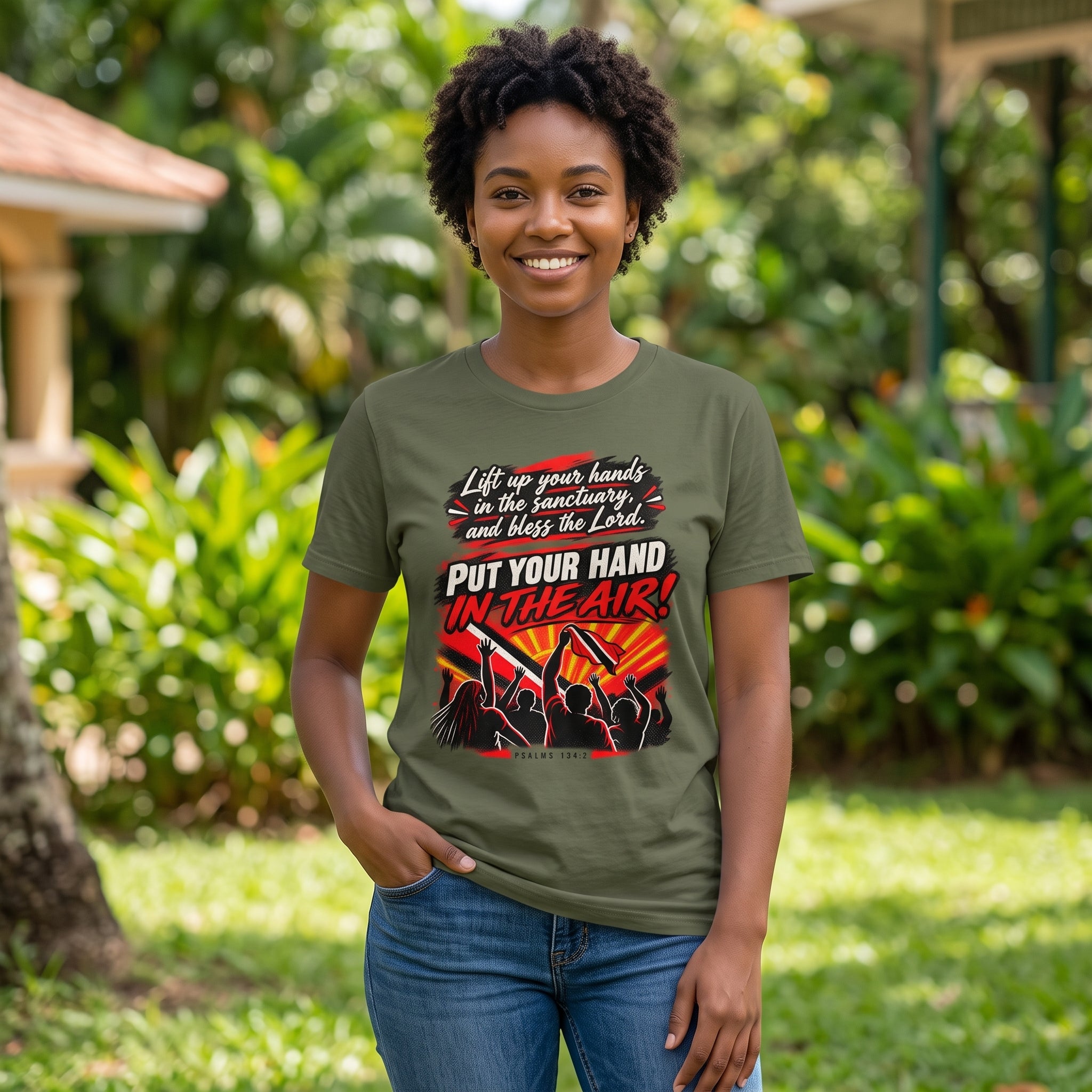 Put Your Hand in the Air - Worship - Trinidad Graphic Tee