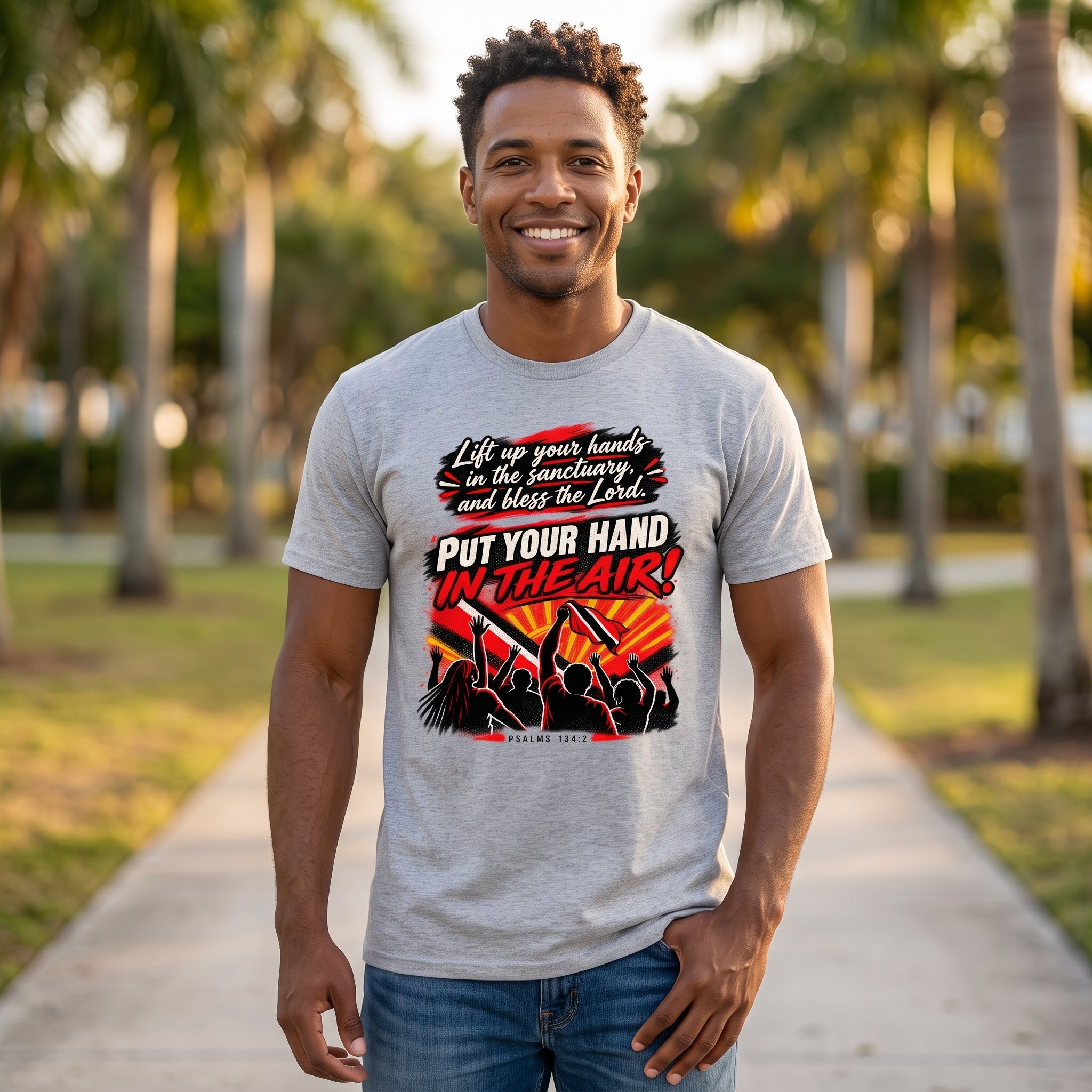 Put Your Hand in the Air - Worship - Trinidad Graphic Tee