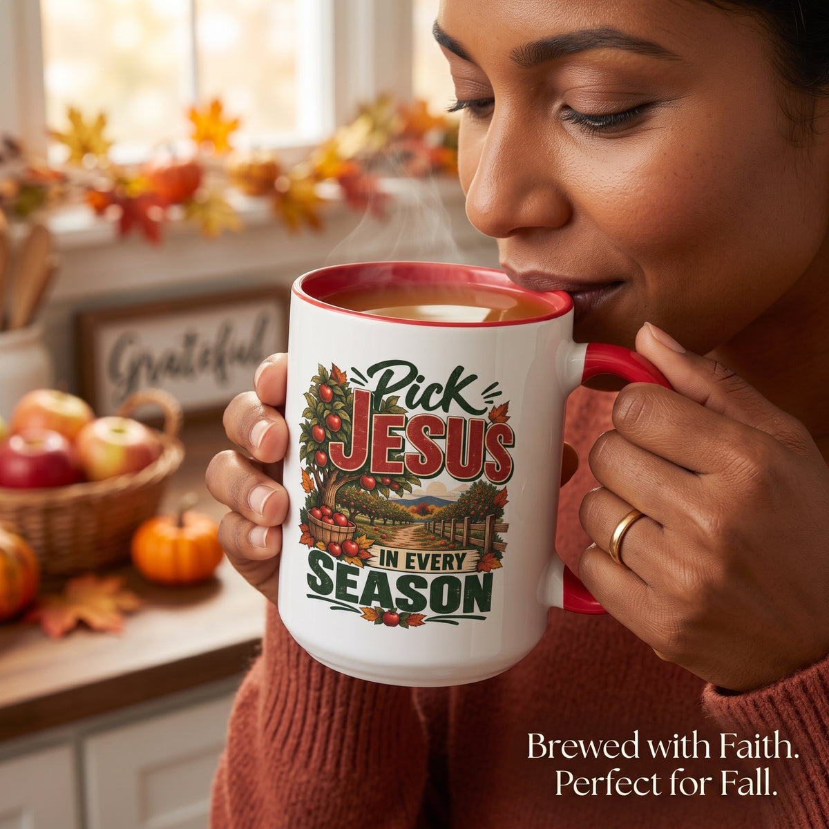Pick Jesus in Every Season - Autumn Faith Coffee Cup (11oz/15oz)