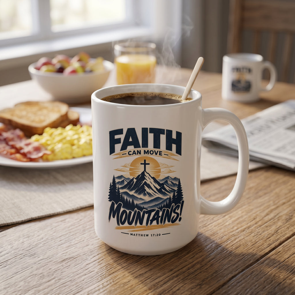 20oz Jumbo Mug – Faith Can Move Mountains Coffee Cup