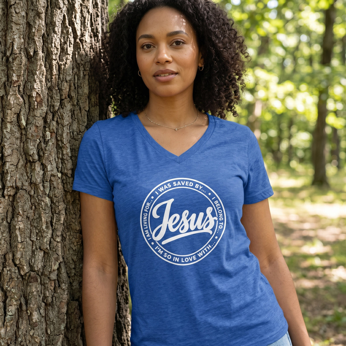 Jesus - I'm So In Love With... - Christian V‑Neck Graphic Tee