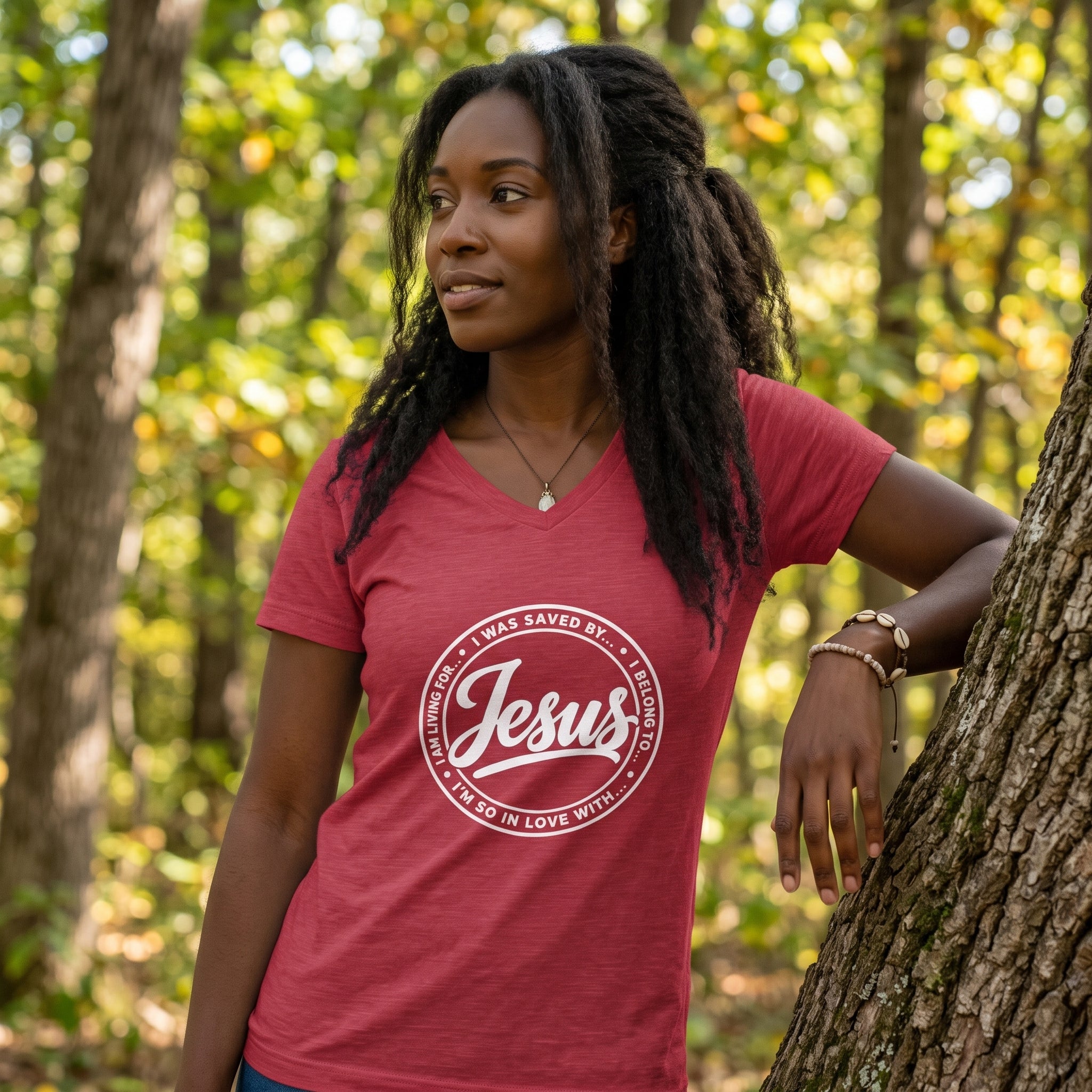 Jesus - I'm So In Love With... - Christian V‑Neck Graphic Tee