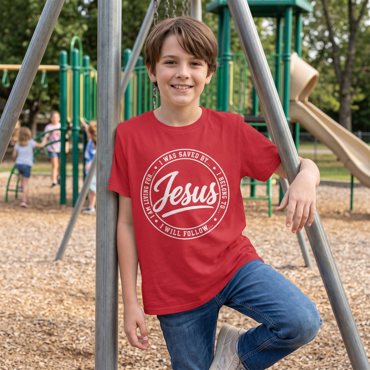 Kids Jesus T‑Shirt — "I Was Follow Jesus" Faith Tee for Children