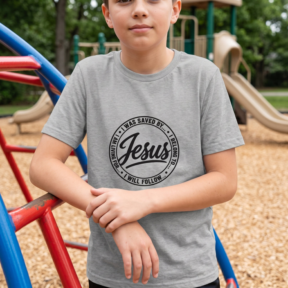 Kids Jesus T‑Shirt — "I Was Follow Jesus" Faith Tee for Children