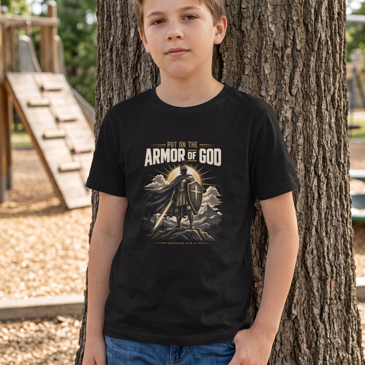 Youth - Armor of God Christian Graphic T-Shirt
