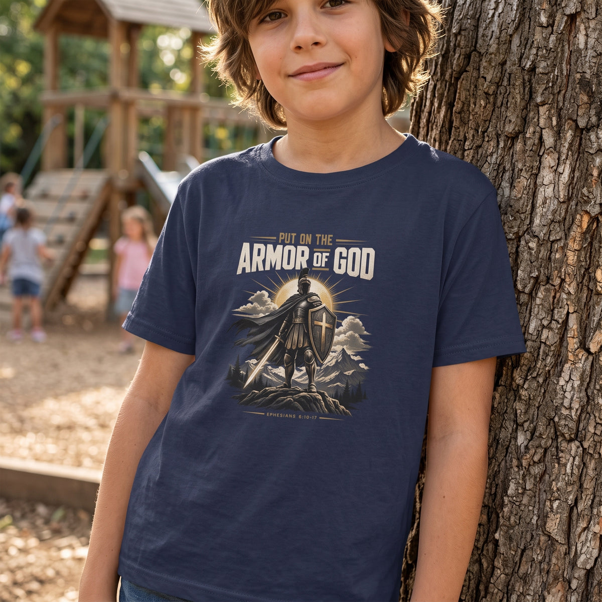 Youth - Armor of God Christian Graphic T-Shirt