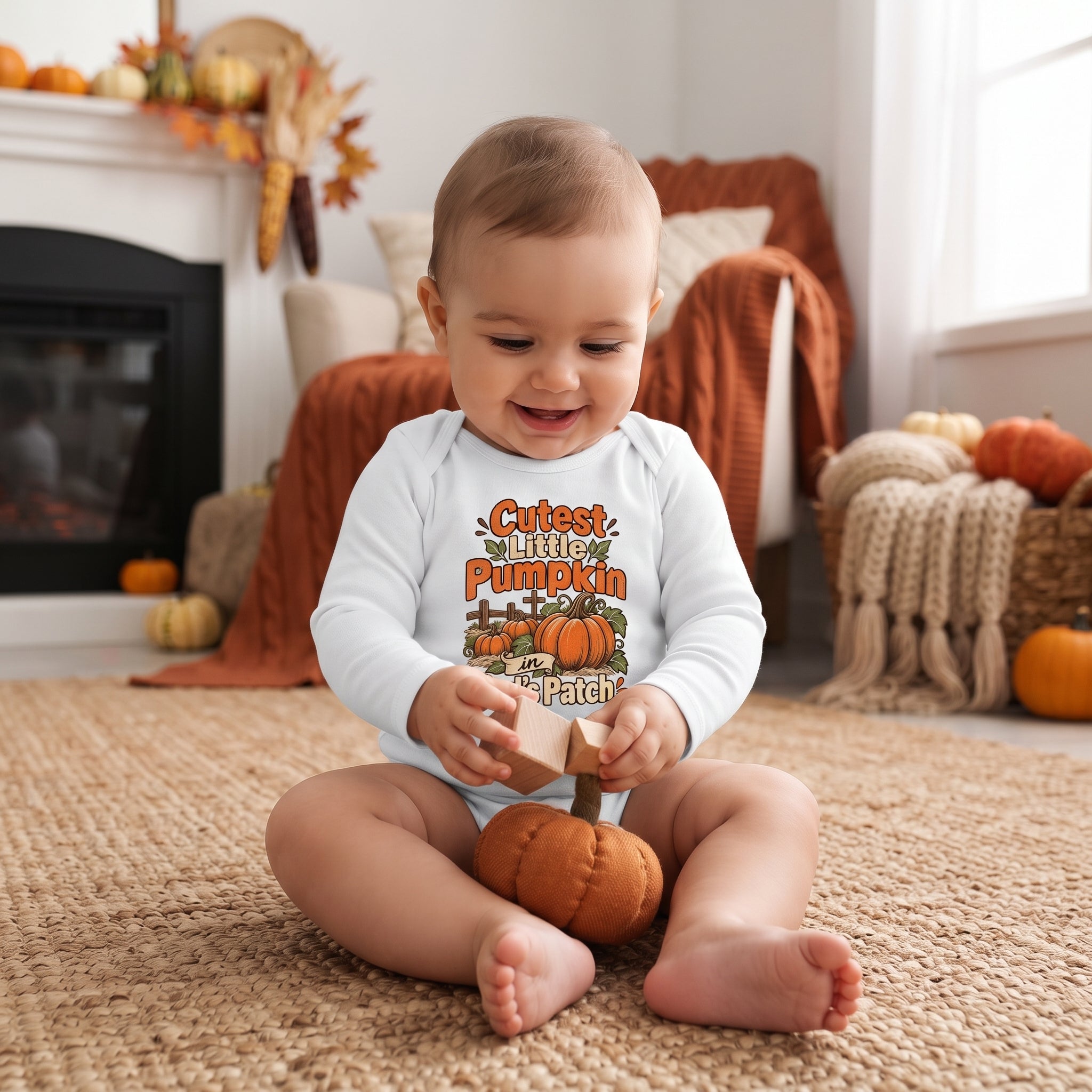 Infant - Cutest Little Pumpkin in God's Patch - Fall Baby Bodysuit