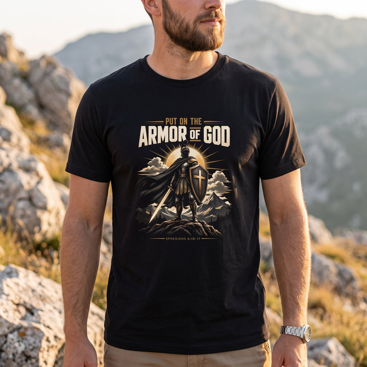 Put on the Armor of God  - Graphic Men's Tee Ephesians 6:10-17