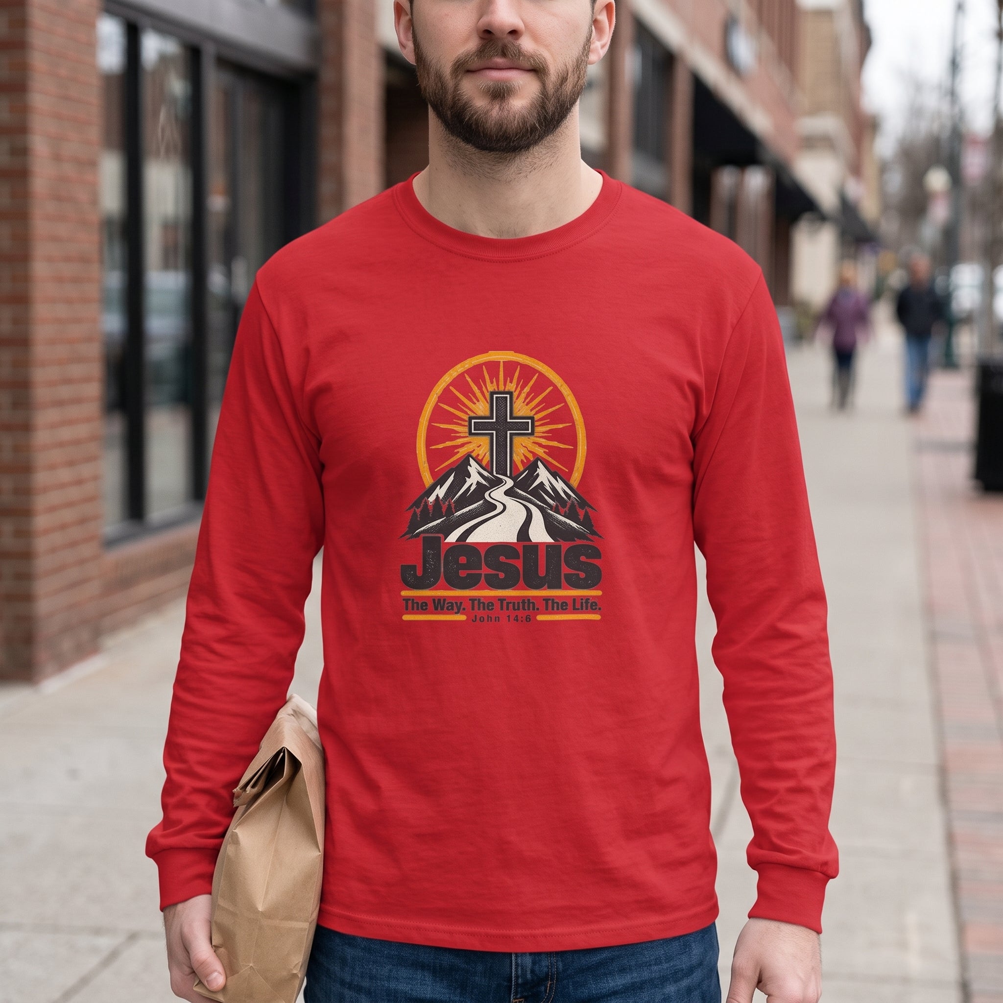 Jesus: The Way, The Truth, The Life - John 14:6 Unisex Graphic Long Sleeve Tee