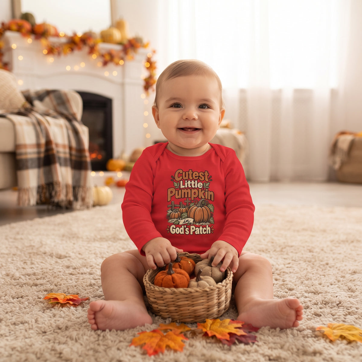 Infant - Cutest Little Pumpkin in God's Patch - Fall Baby Onesie
