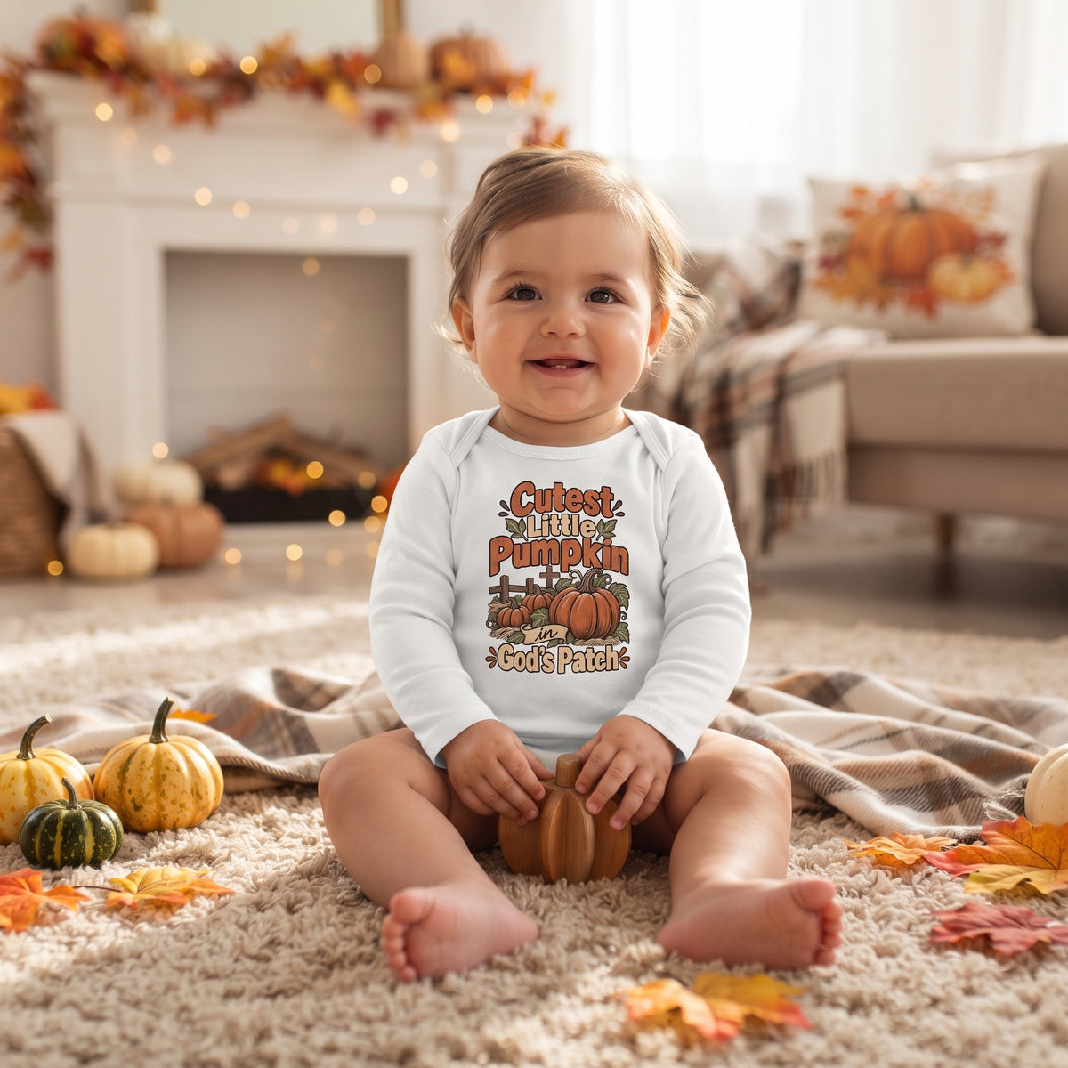 Infant - Cutest Little Pumpkin in God's Patch - Fall Baby Onesie
