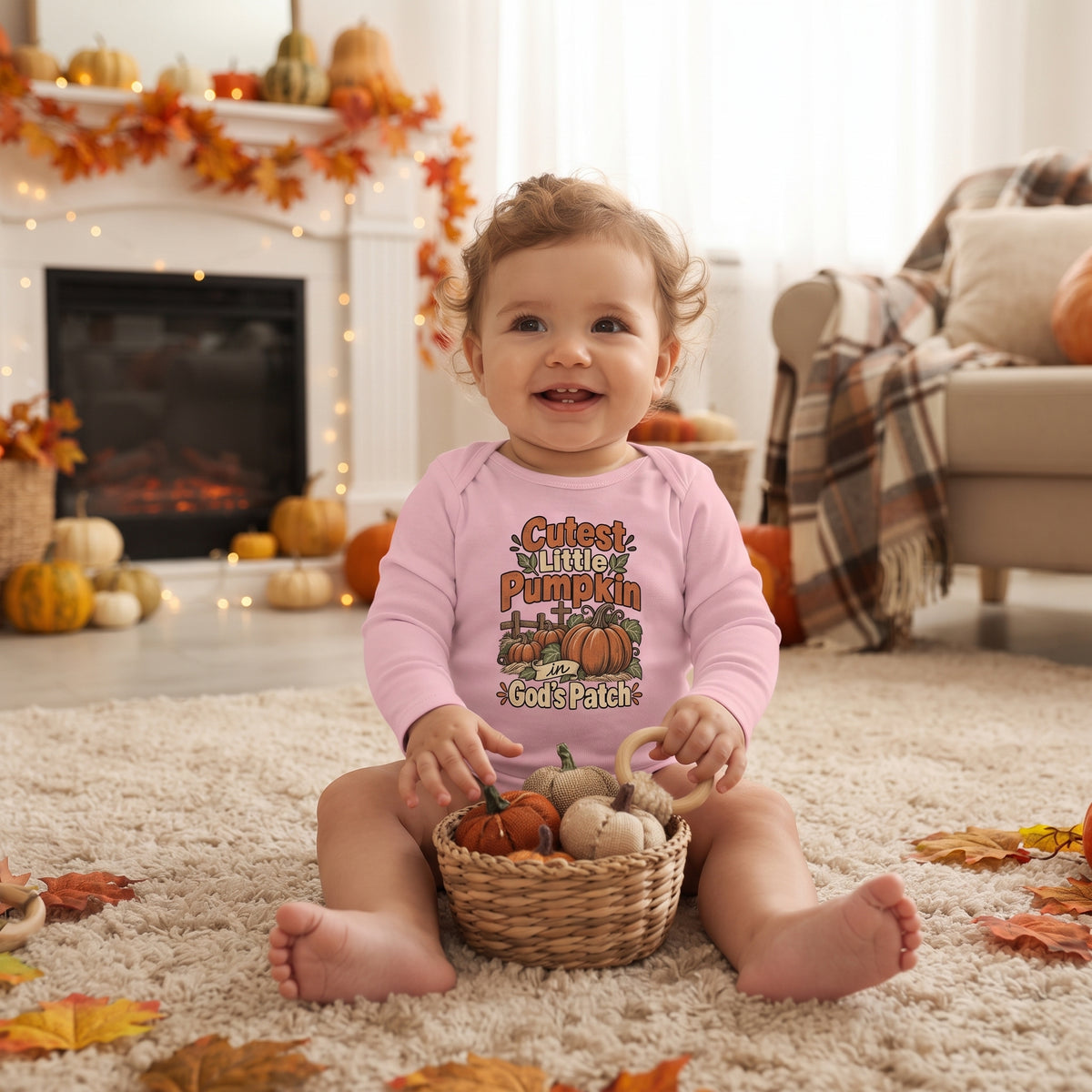 Infant - Cutest Little Pumpkin in God's Patch - Fall Baby Onesie