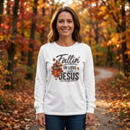 Fallin' In Love With Jesus Long Sleeve Tee — Autumn Christian Faith Shirt