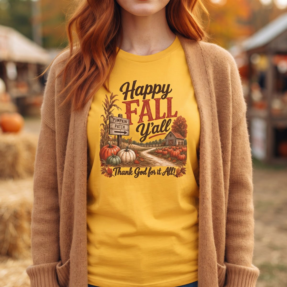 Happy Fall Y'all - Thank God for it All! - Women's Softstyle T‑Shirt