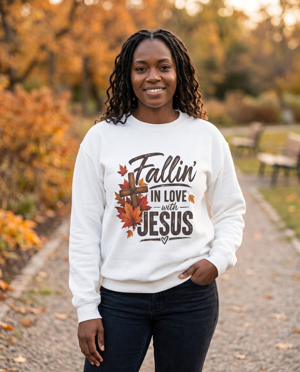 Fallin' In Love With Jesus - Crewneck Sweatshirt — Autumn Pullover