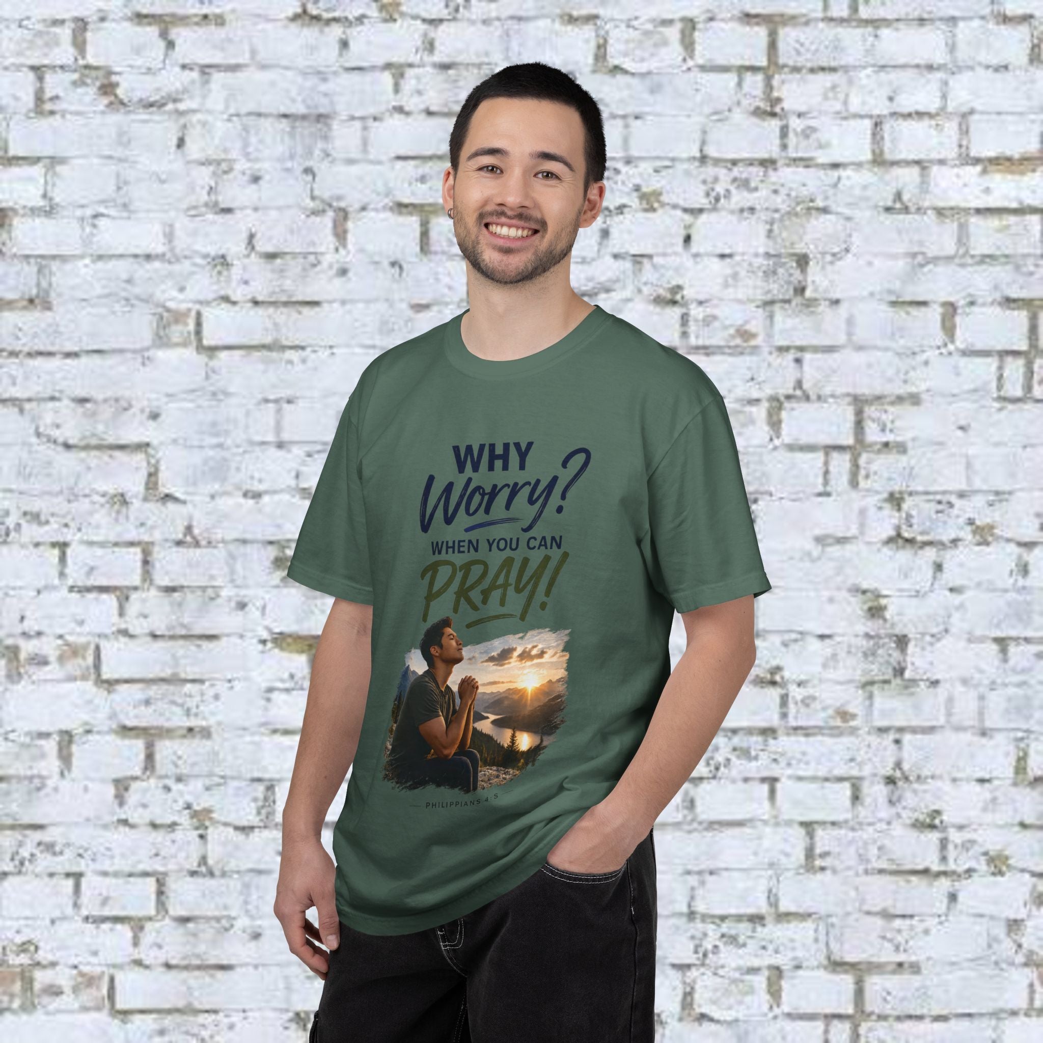 Why Worry - Pray - Men's Tee — Asian Man